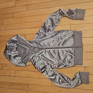 cropped y2k zip up hoodie